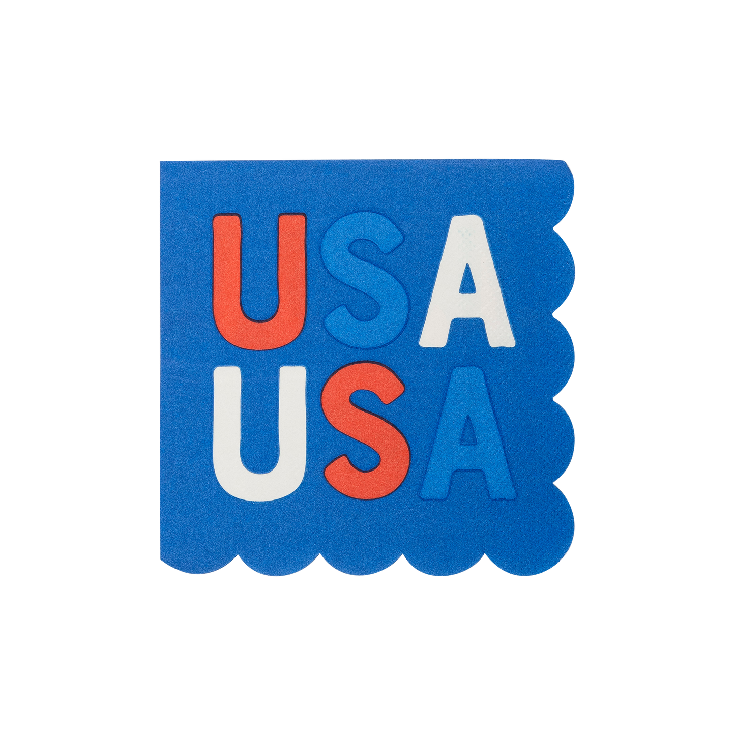 USA Scalloped Cocktail Napkin