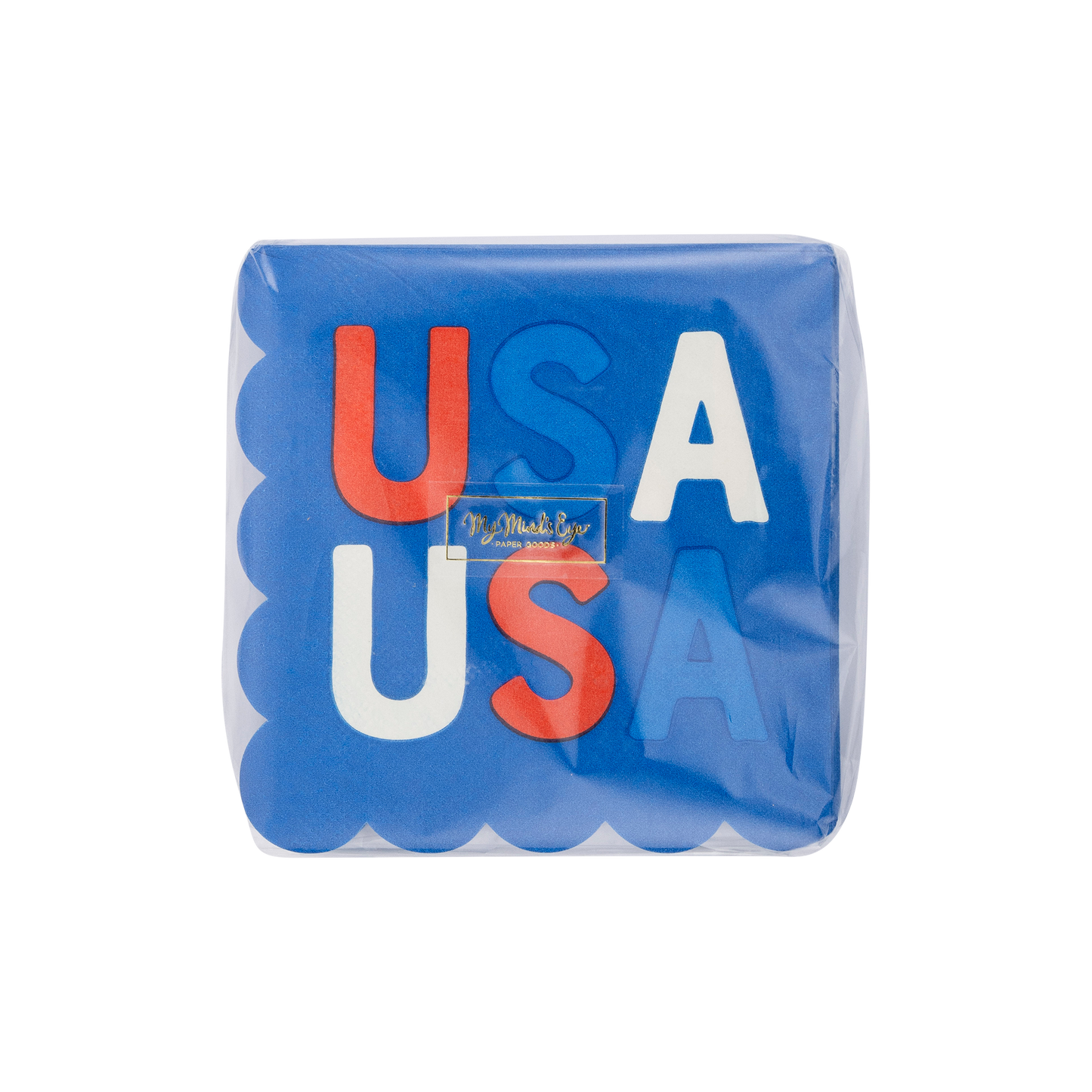 USA Scalloped Cocktail Napkin