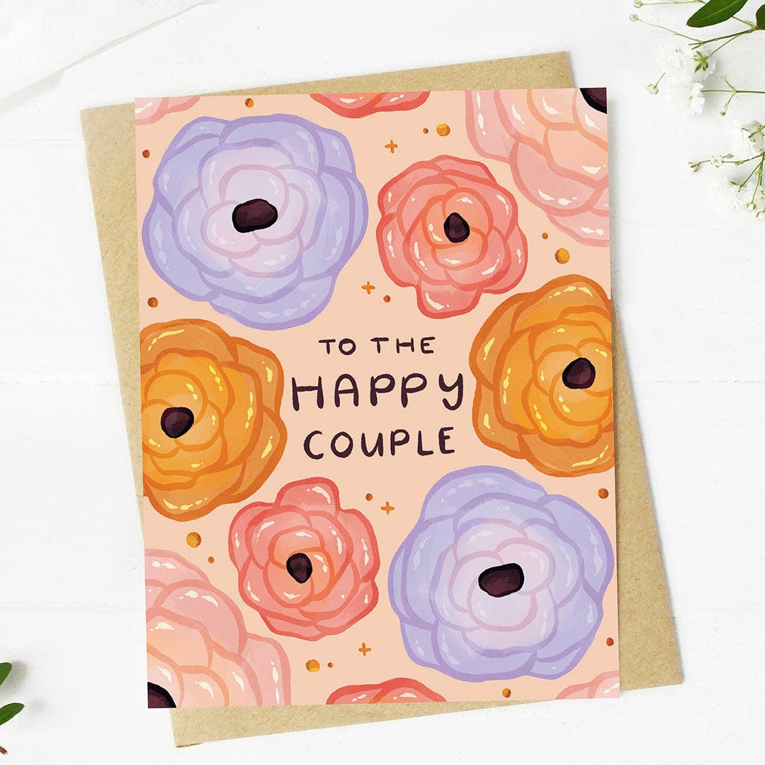 To The Happy Couple Rose Pattern Card