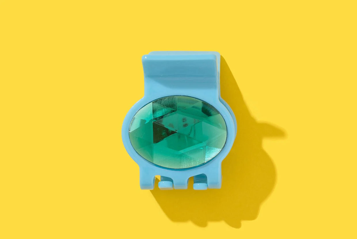 Blue Green Gemstone Claw Clip