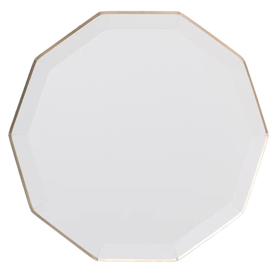 Blanc White Hex Plates
