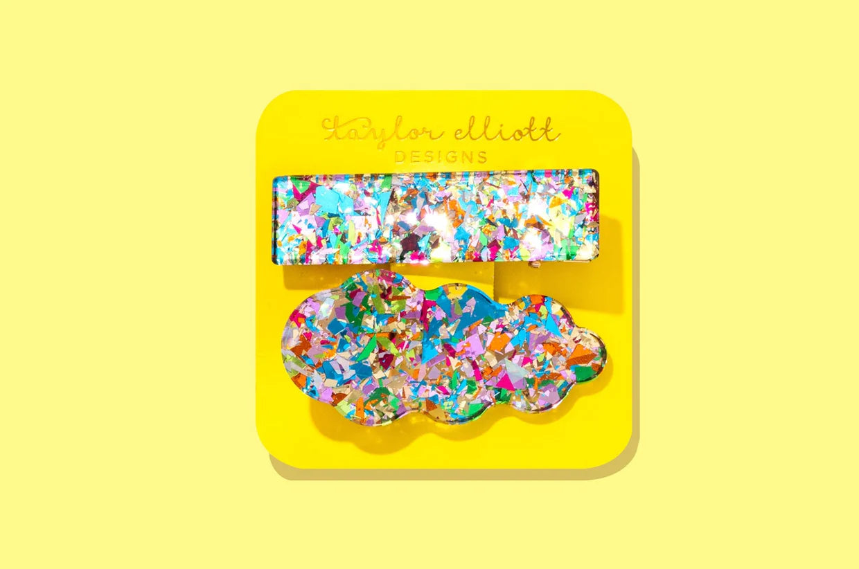 Colorful Confetti Hair Clip Set