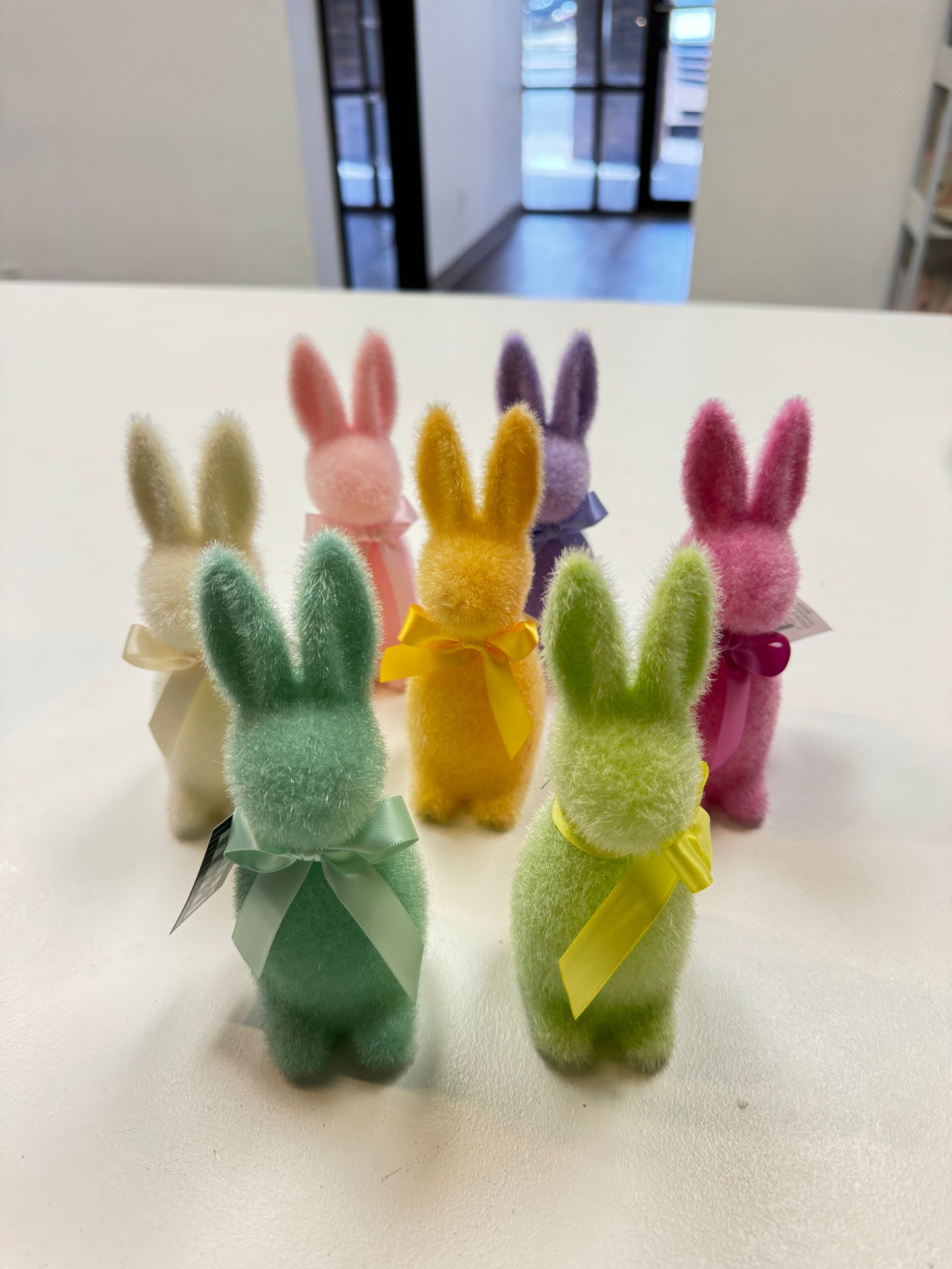 Flocked Button Nose Bunny- Small