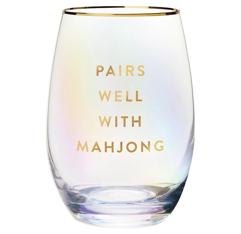 Pairs Well With Mahjong Wine Glass