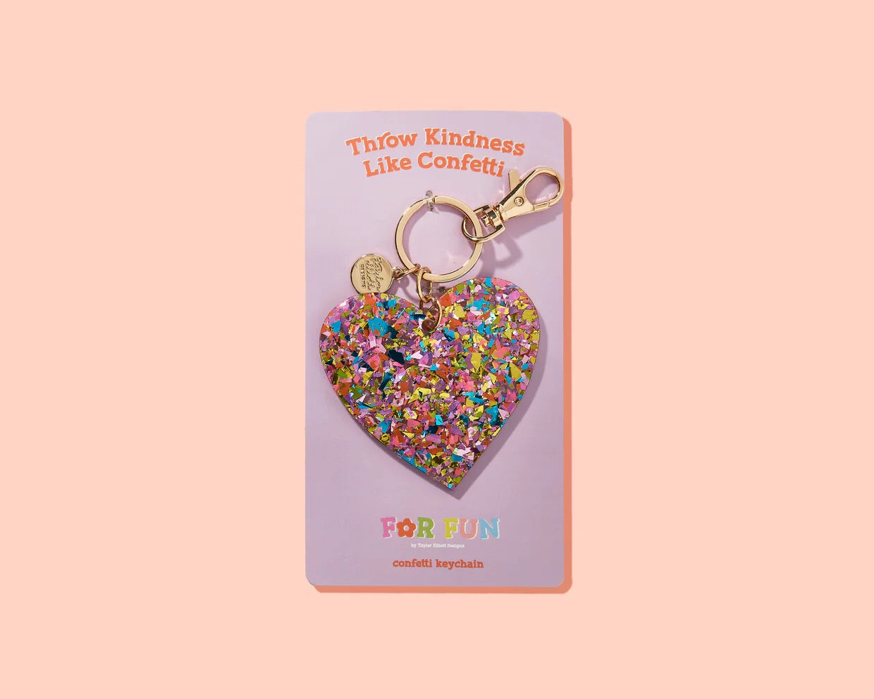 Happy Heart Confetti Keychain
