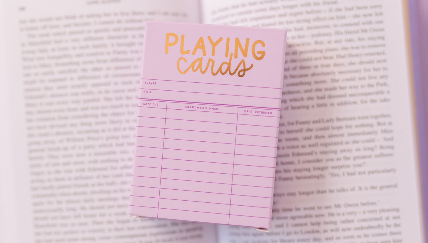 Lilac Library Card Playing Cards