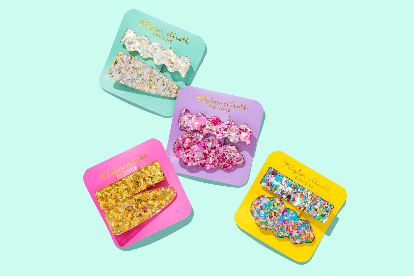 Gold Confetti Hair Clip Set
