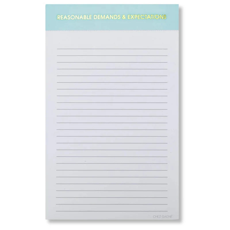 Reasonable Demands and Expectations Notepad