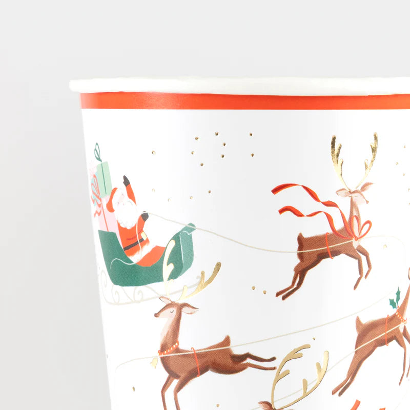 Santa, Sleigh, & Reindeer Cups