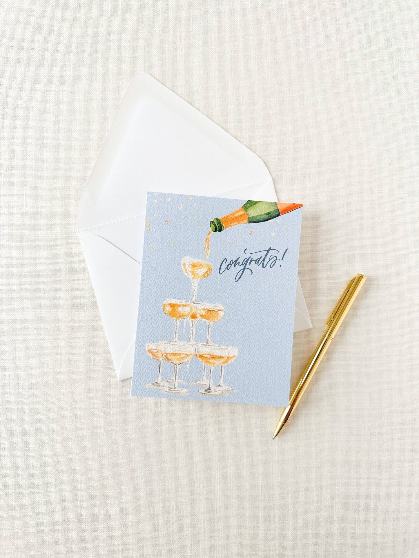Champagne Tower Congrats Card