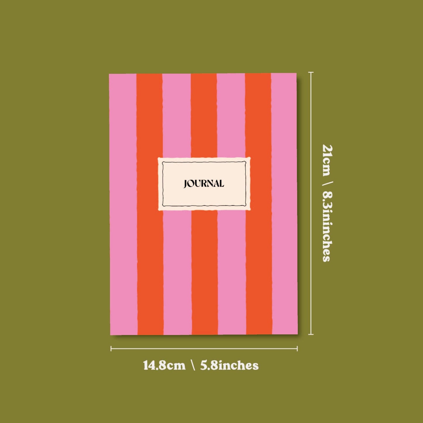 Hot Pink Stripe Notebook