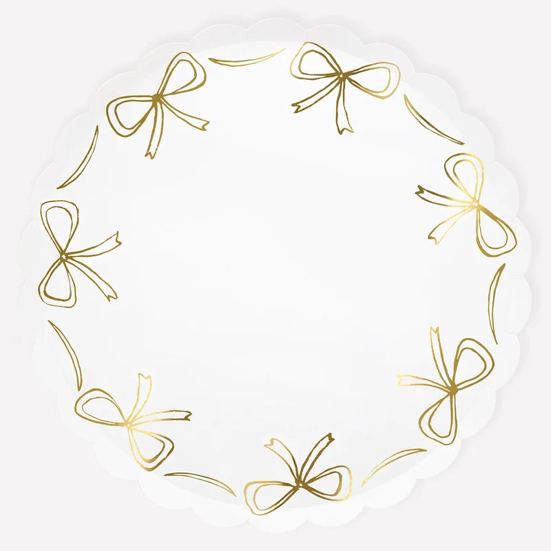 Gold Bow Dinner Plates