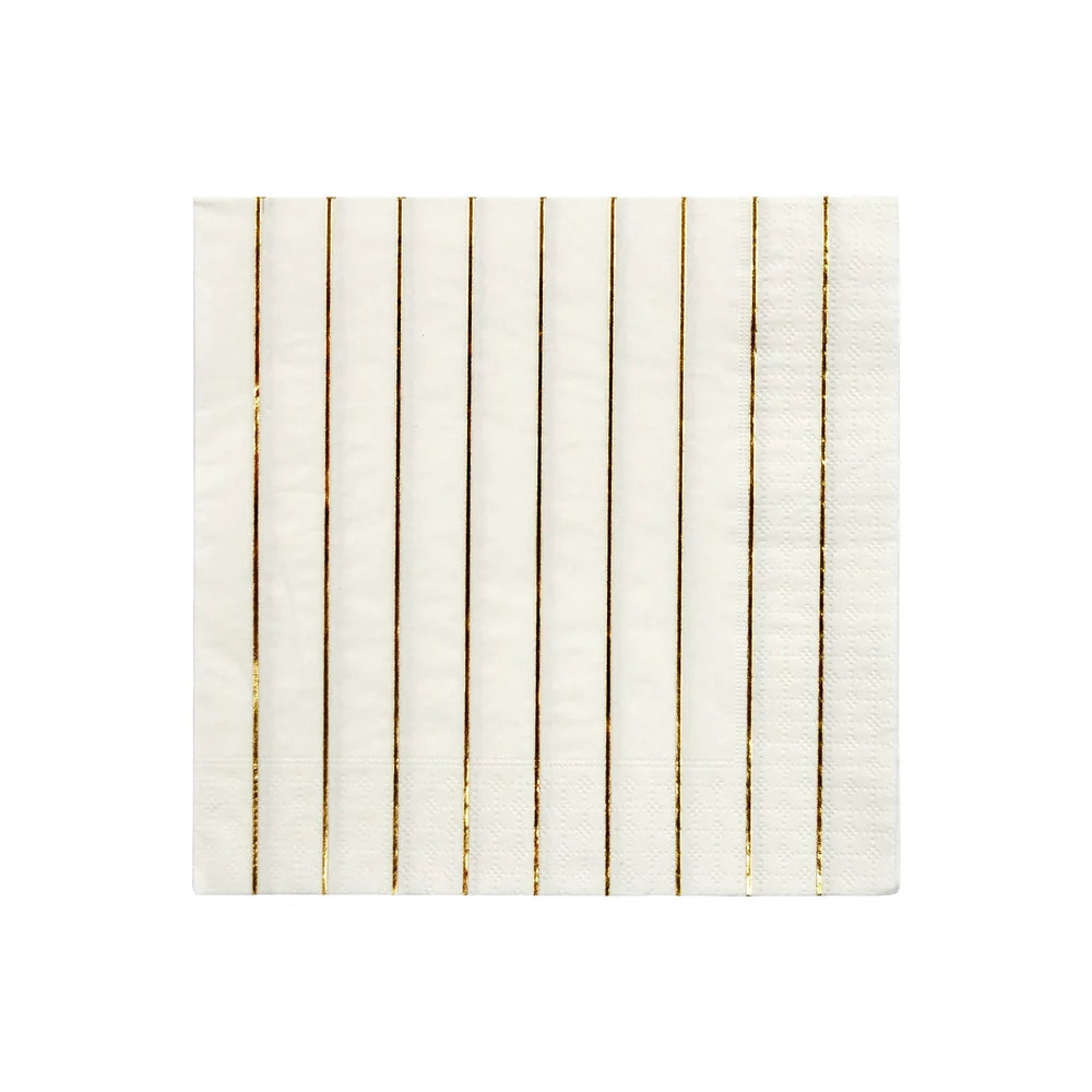 Gold Stripe Dinner Napkins