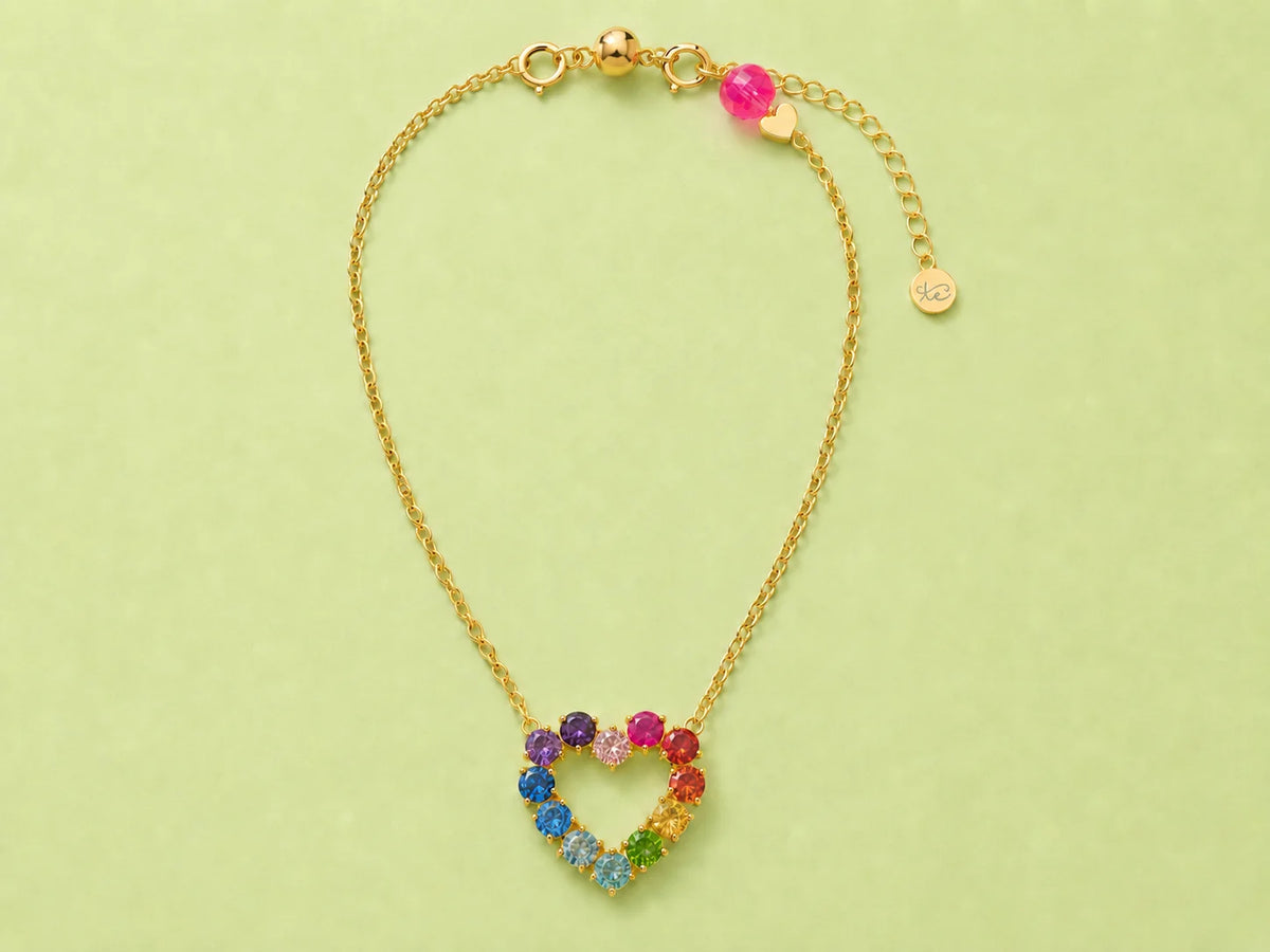 Katie Colorful Heart Necklace