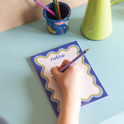 Blue Wavy Notepad