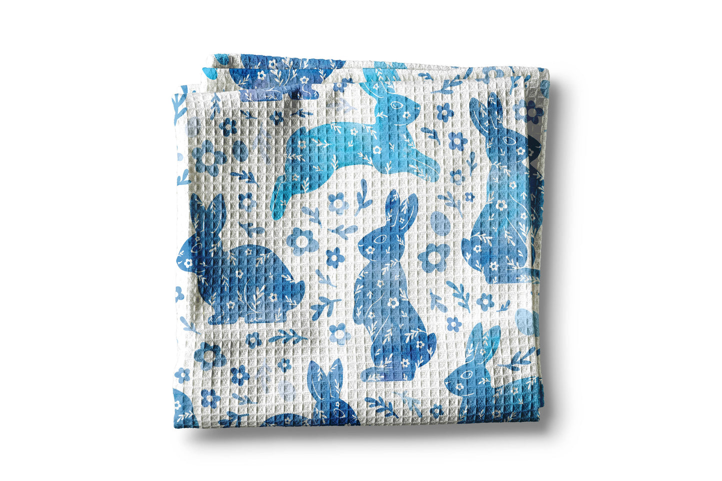 Blue Bunnies Tea Towel