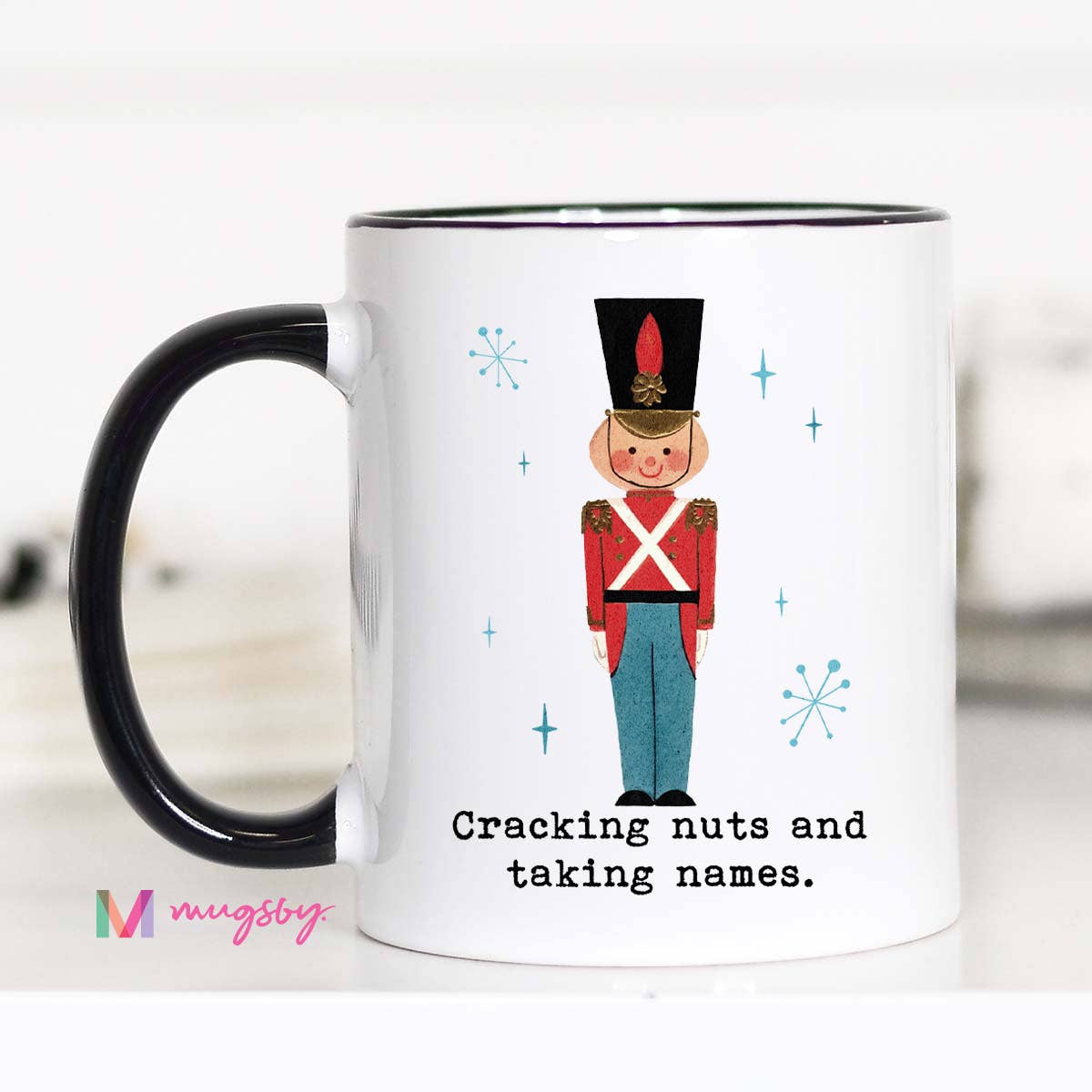 Vintage Funny Christmas Cracking Nuts Mug