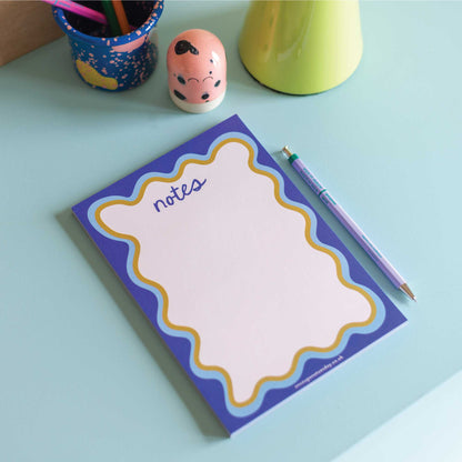 Blue Wavy Notepad
