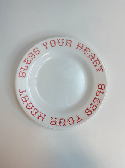 Bless Your Heart Needlepoint Salad Plate | Melamine