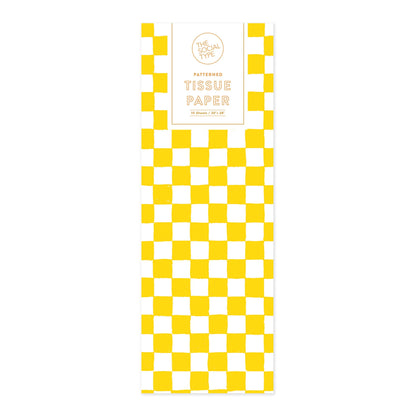 Yellow Checker Tissue Paper