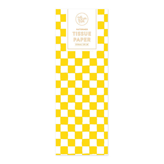 Yellow Checker Tissue Paper