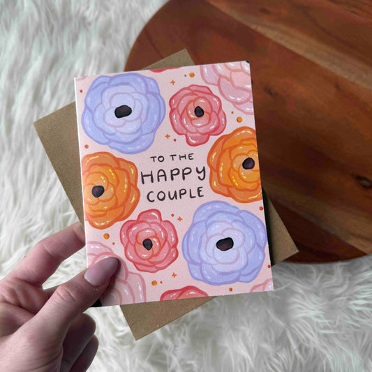 To The Happy Couple Rose Pattern Card