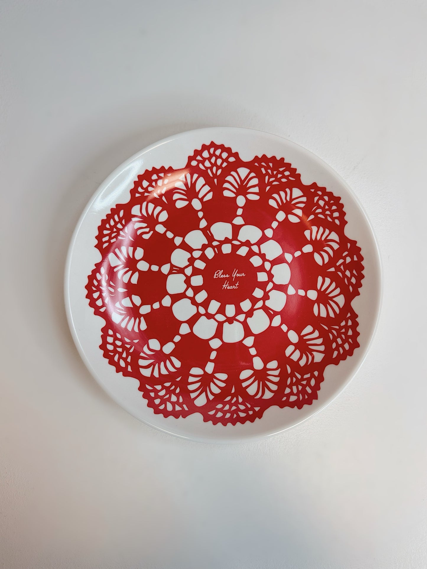 Bless Your Heart Doily Salad Plate | Melamine