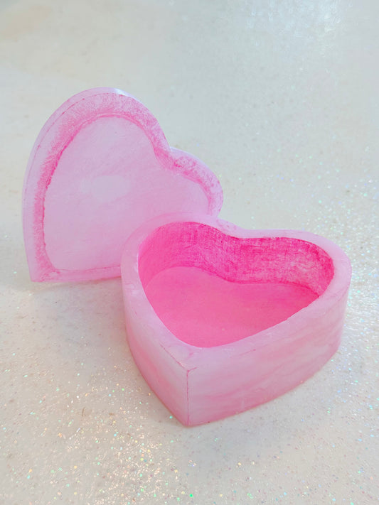 Pink Alabaster Heart Box | Large
