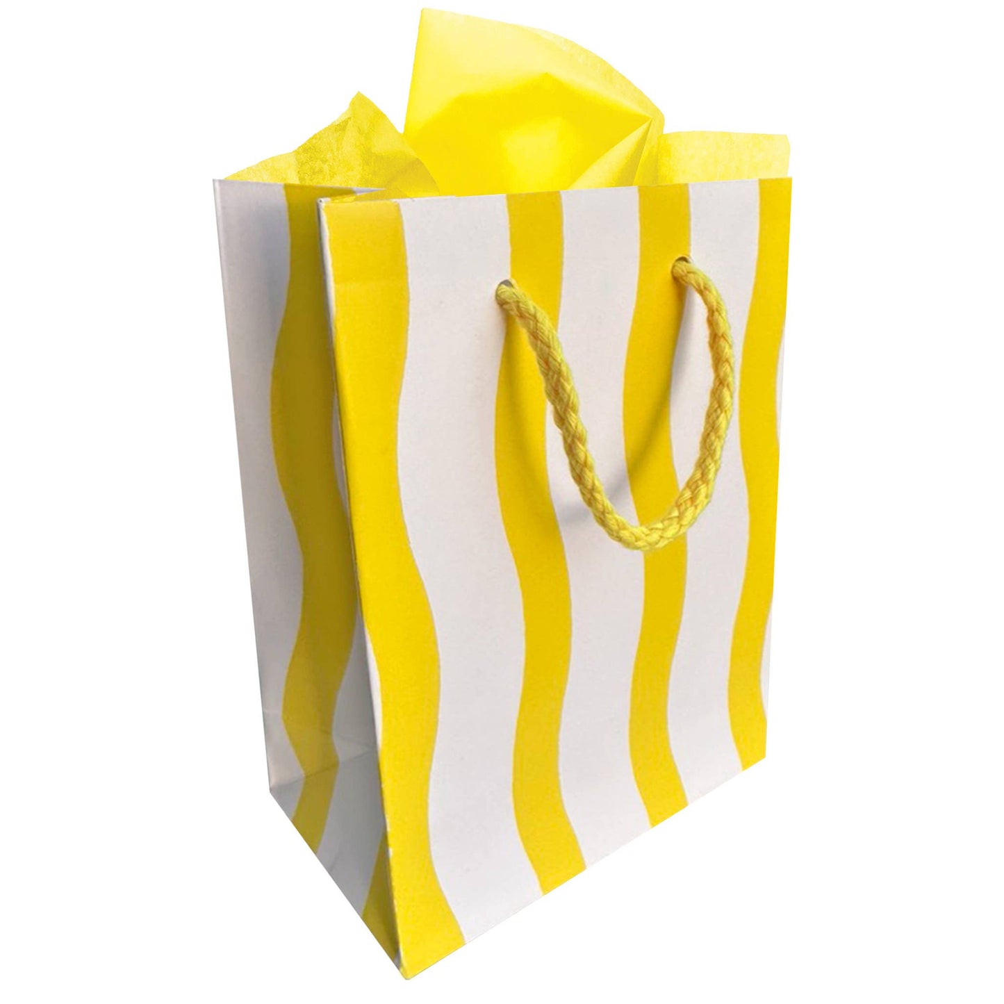 Yellow Fussy Stripe Small Gift Bag