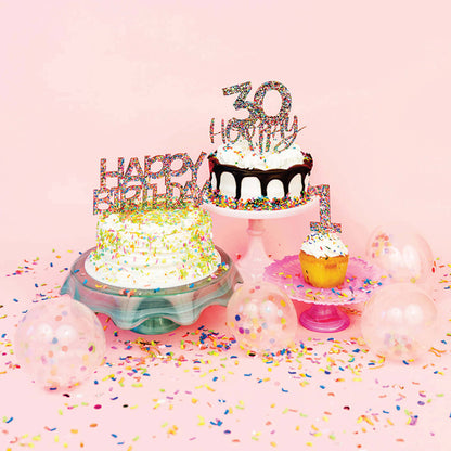 Happy Birthday Confetti Cake Topper