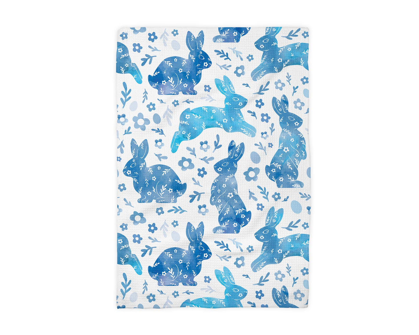 Blue Bunnies Tea Towel