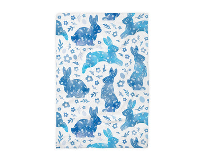 Blue Bunnies Tea Towel