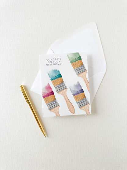 New Home Paint Brush Card