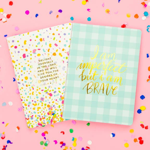 Notebook Set Confetti & Gingham Verses