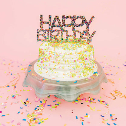 Happy Birthday Confetti Cake Topper