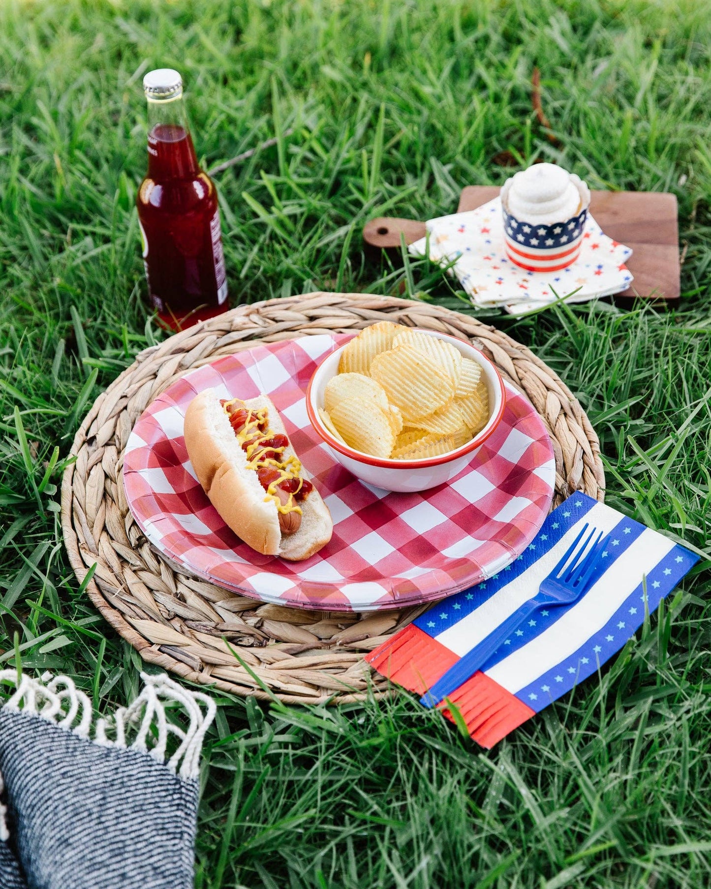 Striped Fringe Guest Napkin