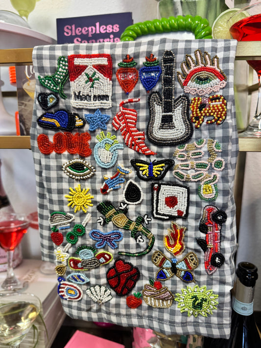 Punk Beaded Tea Towel
