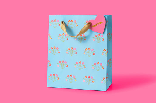 Blue Bouquets Gift Bag | Medium