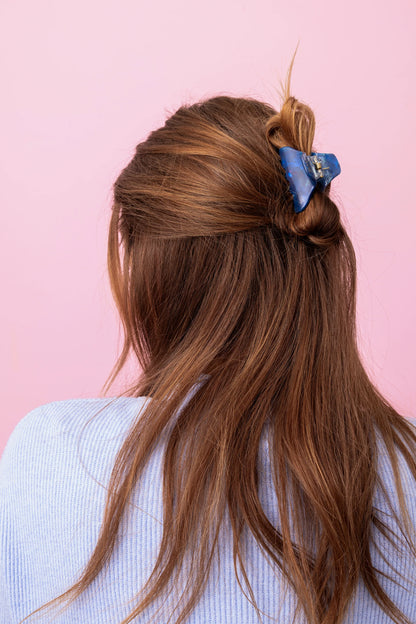 Navy Claw Clip