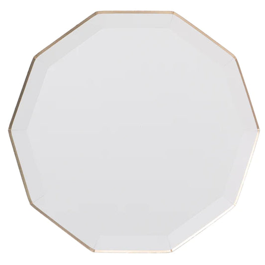 Blanc White Hex Plates