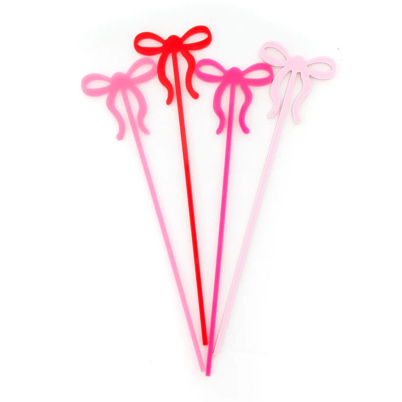 Bow Acrylic Drink Stirrers