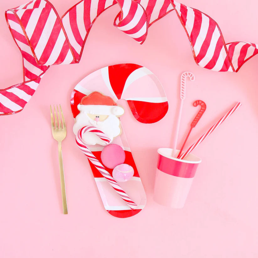 Candy Cane Paper Plates