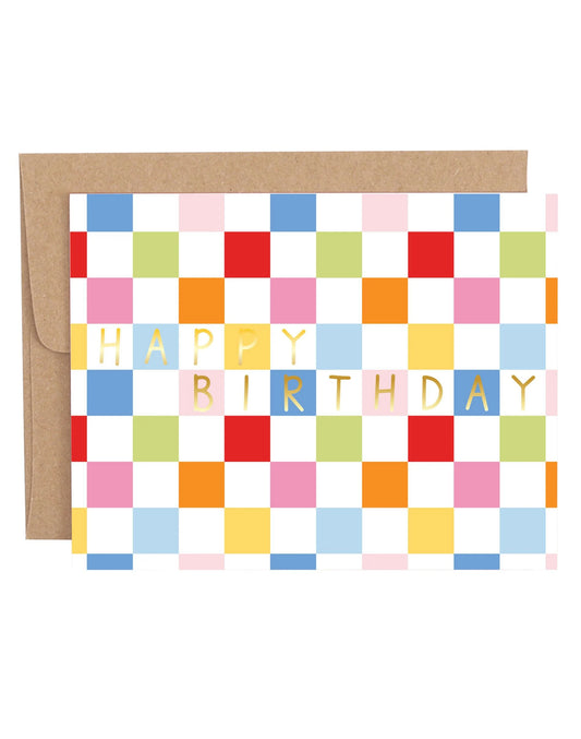 Checkered Happy Birthday Card