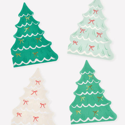 Christmas Trees With Bows Napkins