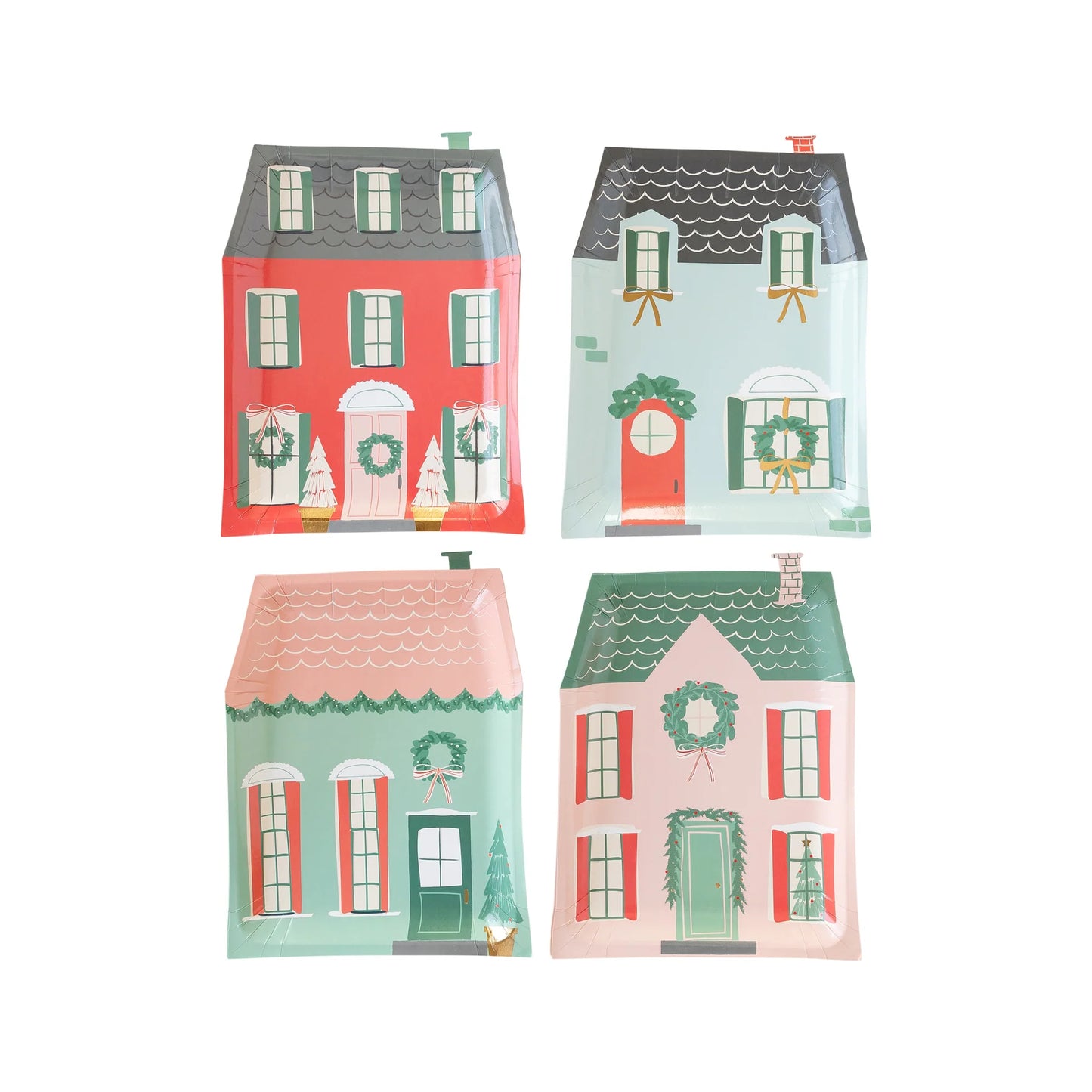 Christmas Village House Plates