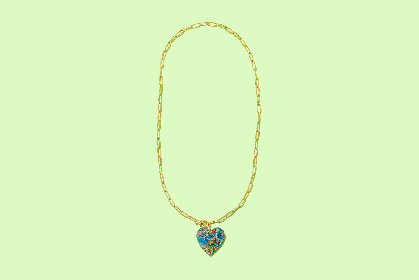 Colorful Confetti Heart Necklace