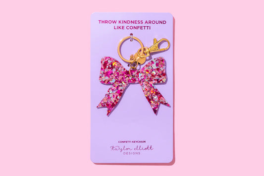 Confetti Bow Keychain