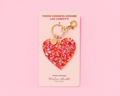 Confetti Heart Keychain