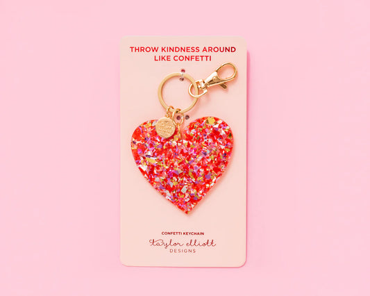 Confetti Heart Keychain