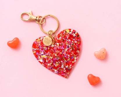 Confetti Heart Keychain